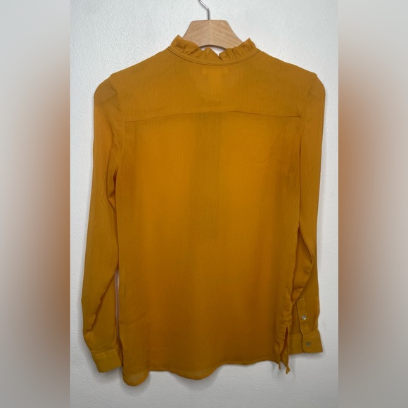 H&M Gold Sheer Long Sleeve Blouse - Picture 2 of 4